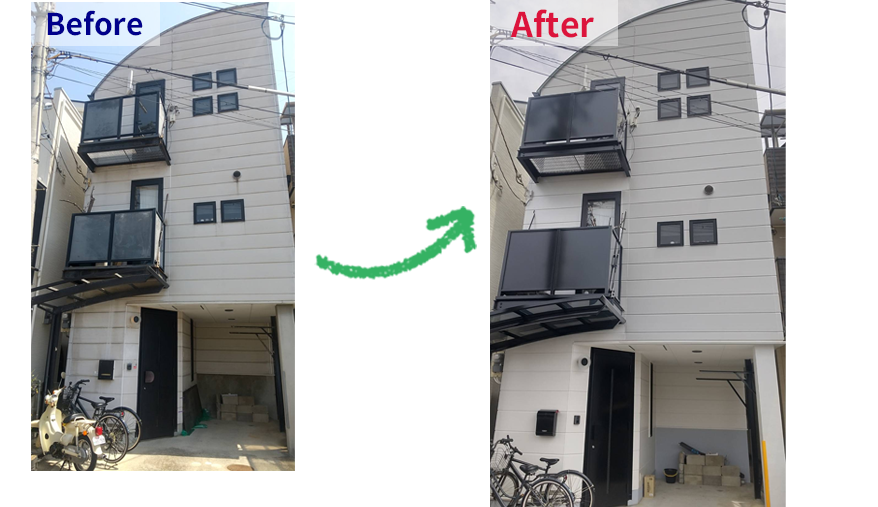 尼崎市の外壁・屋根塗装のビフォーアフター1-2